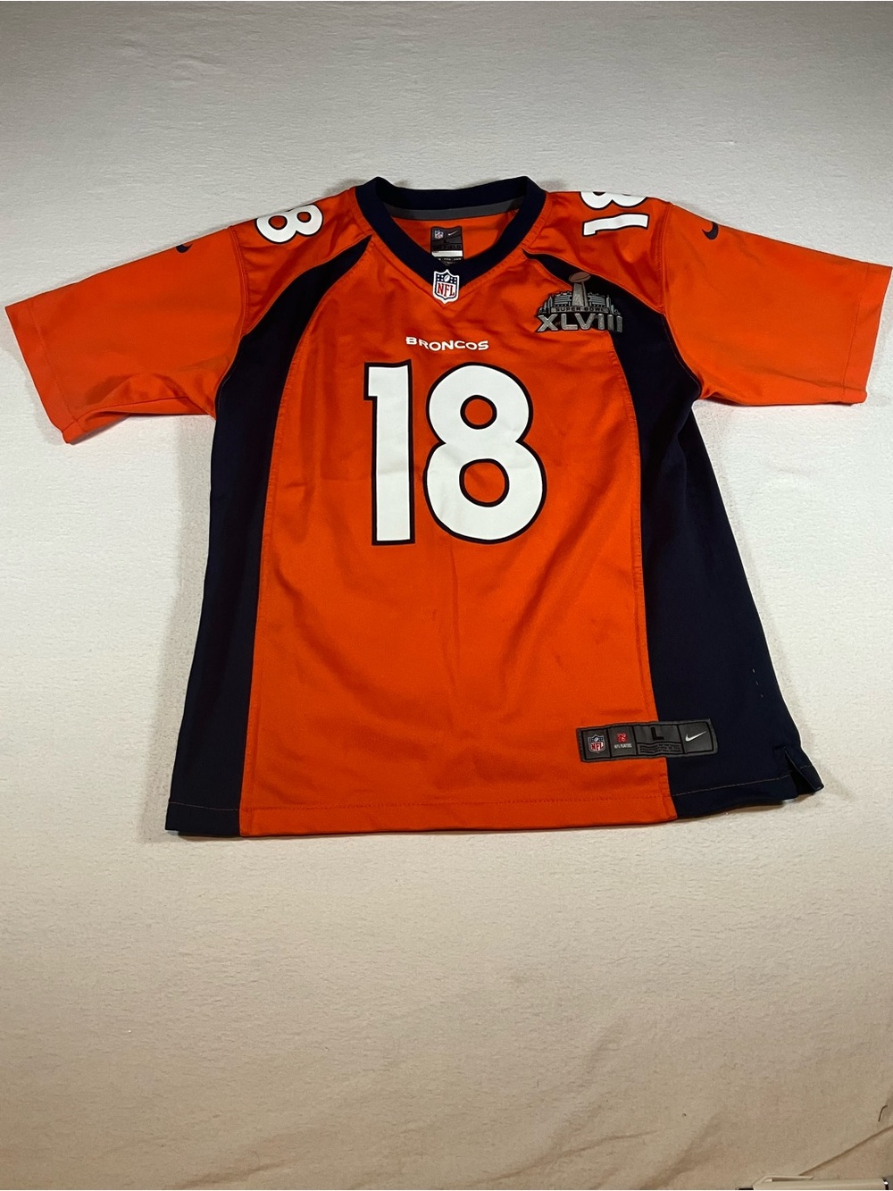 NFL Kids Orange and Navy #18 Football Jersey